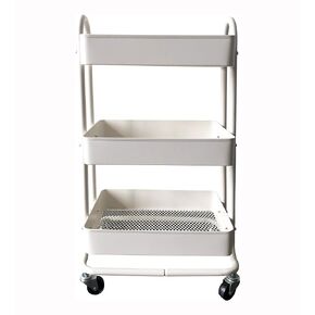 MaxWorks 50175 3-Tier Metal Rolling Utility Cart Heavy Duty Storage with Wheels