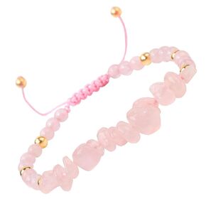 First Day of School Bracelet Back to School Gift 7 Inch Amethyst Energy Healing Crystal Bracelet Resizable Hand Braid Rope Thread Protection Bracelet Pink Gemstone Jewelry Girls Natural Stone Bracelet