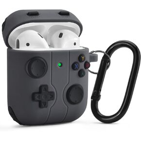 KOREDA متوافق مع غطاء حافظة AirPods، جراب واقٍ من السيليكون بتصميم مضحك ورائع لمشغل الألعاب لعلبة شحن AirPod الجيل الأول/الثاني