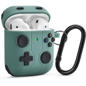 KOREDA Compatible with AirPods Case Cover, Cute Funny Cool Game Player Design Silicone Protective Case for AirPod 1st/2nd Generation Charging Case