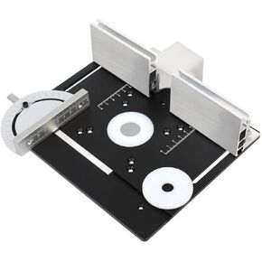 Router Table Insert Plate, Woodworking Benches Router Flip Plate, Aluminium Router Table for 65mm Diameter Motors Woodworking Router Table Workbench Trimmer Engraving Machine (Black)