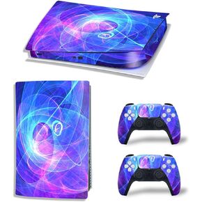 Black Skin for PS5 Digital, Protective Film Sticker for PS5 Console Digital Edition,Skin Sticker Decal Full Cover(Technical Aperture)