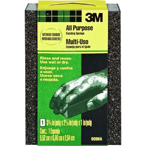3M Small Area Sanding Sponge, Medium/Coarse, 3.75-Inch by 2.625-Inch by 1-Inch