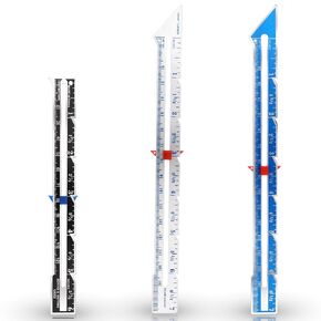 3 Pack Sliding Gauge Sewing Ruler, Metal Sewing Measuring Tool for Knitting Crafting Sewing Beginner Hemming Measuring(Black)