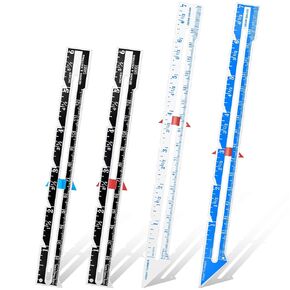 HINZIC 4Pcs Sewing Gauges, Metal Sliding Gauge Sewing Measuring Tool, Fabric Quilting Ruler Seam Measuring Gauge for DIY Fabric Crafts Quilting Knitting Sewing Hemming Measuring Supplies
