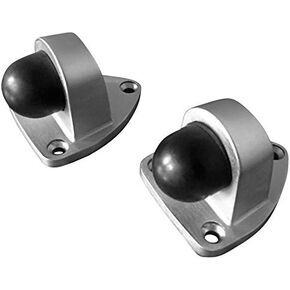 Shepherd Hardware 3406E Heavy Duty Floor Mount Door Stop, 2-Pack, 2 Inch, Satin Nickel