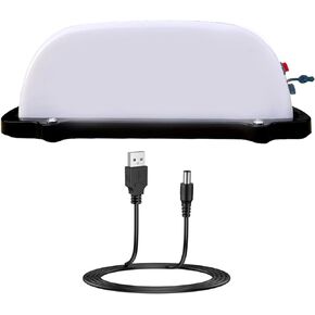 TAXI Sign Cab Roof Top LED Customized Blank Stickers Drivers Illuminated USB Rechargeable Battery with Magnetic Waterproof Sealed Base,White Light Displayed Taxi Lights