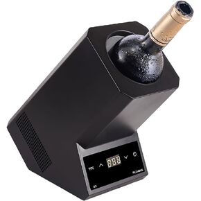 Rluang Wine Chiller Electric,Wine Cooler Single Bottle Wine Champagne, Portable Iceless Chiller，LCD temperature control to maintain the best taste，Gift for Wine Lovers