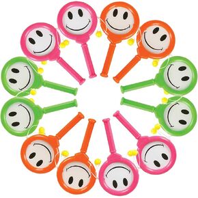 ArtCreativity Smile Hand Drums, Set of 12, Musical Toys for Kids in Assorted Colors, Easy to Play Musical Instruments for Children, Noisemakers for Parties, Music Party Favors and Goodie Bag Fillers