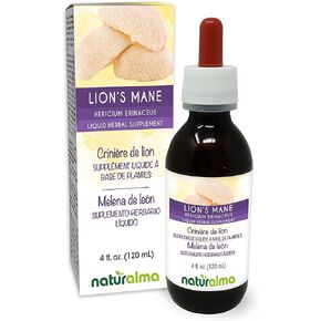 Naturalma Lion's mane (Hericium erinaceus) fungus or mushroom Alcohol-free Tincture - 4 fl oz Liquid extract in drops - Herbal supplement - Vegan