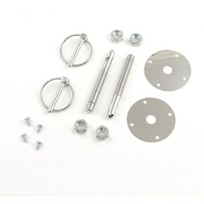Mr. Gasket Hood Pin Kit, 7/16"Torsion Clip, Chrome