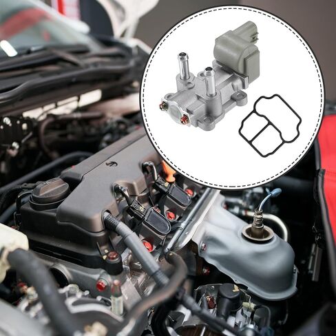صمام التحكم في الهواء الخامل Motoforti IACV، صمام التحكم في سرعة المهمل، لسيارة Honda Civic 1996-2000، معدن، مع حشية، رقم 16022P2EA51، لون فضي، مجموعة واحدة in Saudi Arabia