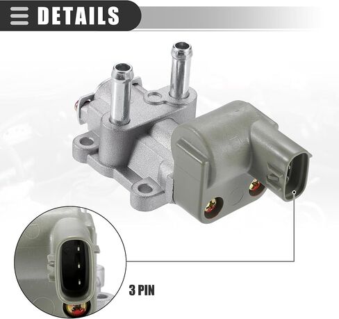 صمام التحكم في الهواء الخامل Motoforti IACV، صمام التحكم في سرعة المهمل، لسيارة Honda Civic 1996-2000، معدن، مع حشية، رقم 16022P2EA51، لون فضي، مجموعة واحدة in Saudi Arabia