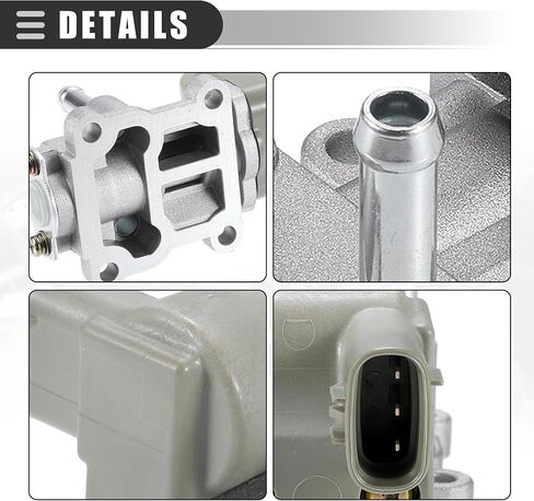 صمام التحكم في الهواء الخامل Motoforti IACV، صمام التحكم في سرعة المهمل، لسيارة Honda Civic 1996-2000، معدن، مع حشية، رقم 16022P2EA51، لون فضي، مجموعة واحدة in Saudi Arabia