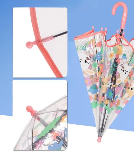 ThreeH Kids Clear Bubble Umbrella Auto Opened 8 Fiberglass Ribs with an Easy Grip Handle Transparent Dome Umbrella in Saudi Arabia