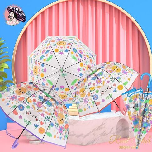 ThreeH Kids Clear Bubble Umbrella Auto Opened 8 Fiberglass Ribs with an Easy Grip Handle Transparent Dome Umbrella in Saudi Arabia