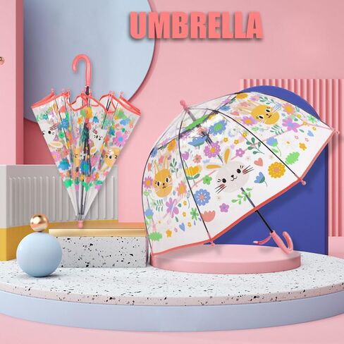 ThreeH Kids Clear Bubble Umbrella Auto Opened 8 Fiberglass Ribs with an Easy Grip Handle Transparent Dome Umbrella in Saudi Arabia