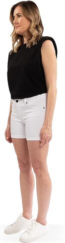 1822 Denim Women's Curvy 5" Rolled High-Rise Re:Denim Shorts in Saudi Arabia