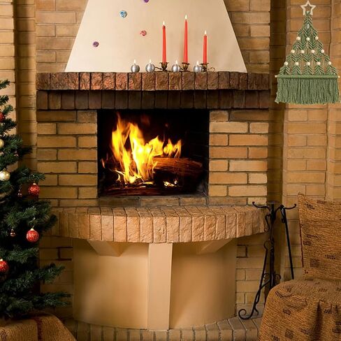 2 قطعة شجرة عيد الميلاد DIY عدة، مكرامية مع الخرز الخشبي بوهو ديكور عيد الميلاد شنقا الحلي لعطلة الجدار شنقا، اصنع بنفسك مجموعة شجرة عيد الميلاد Bohe DIY للمبتدئين in Kuwait