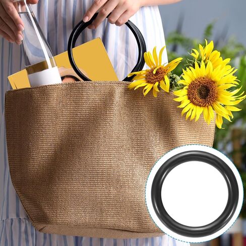 PATIKIL 1 Inch Dream Catcher Rings, 30 Pcs Plastic Macrame Wreath Floral Round Ring Hoop for Home Car DIY Craft Wedding Wall Hanging Decorations, Black in Kuwait