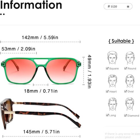 نظارات شمسية من kimorn للنساء والرجال نظارات شمسية عصرية بإطار مستطيل وظلال K1649 in Kuwait