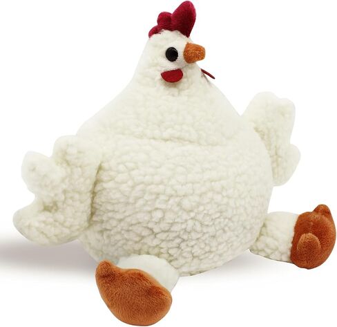 Sanlykate Fabric Decorative Door Stopper, 2.2LB Cute Interior Animal Doorstops, Anti Collision Heavy Duty Door Stoppers for Home, Book Stopper Weighted Floor Wall Protector, Chicken White in Saudi Arabia
