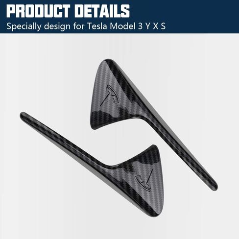 ROCCS Compatible with Tesla Model 3 Model Y Turn Signal Cover ABS Plastic Side Markers Side Camera Mirror Indicator Cover for 2019-2021, Glossy Black Cap, 2PCS in Kuwait