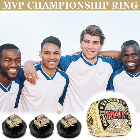 6 قطع من حلقات كأس MVP الذهبية للاعب الأكثر قيمة، حلقات رياضية للبطولة مع سلسلة رقبة للعرض هدية لجائزة فريق بطولة الدوري الفائز in Saudi Arabia