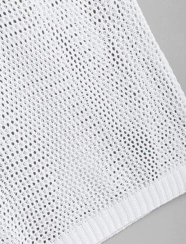 ZAFUL Women's Swimsuit Cover Up Crochet Sheer Knit Side Slit Maxi Beach Skirt Sarong in Kuwait