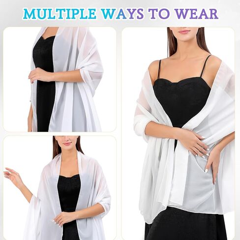 Mozeat Lens Women's Scarf Shawls and Wraps for Evening Dresses Soft Chiffon Wedding Shawl Wraps Bridal Scarves Sarong Cover Ups in Saudi Arabia
