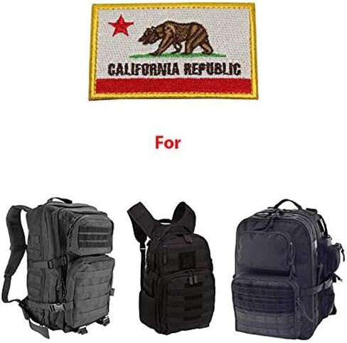 BirchRiver 3 × 2 رقعة علم ولاية كاليفورنيا - حقيبة ظهر تكتيكية بشعار مطرز - الظهر: خطاف وحلقة in Kuwait