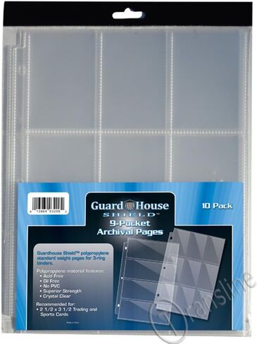 صفحة تخزين العملات المعدنية من GuardHouse Shield مكونة من 12 جيبًا لحمل 2.5 × 2.5، عبوة مكونة من 10 قطع in Kuwait