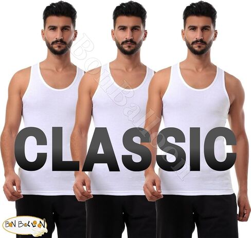 قميص داخلي للرجال من القطن المصري من قطونيل، قميص داخلي بدون أكمام، أبيض للرجال، بدون أكمام، ملابس رجالية عربية عربية مصرية ناعمة ممتازة - مقاس كبير in Saudi Arabia