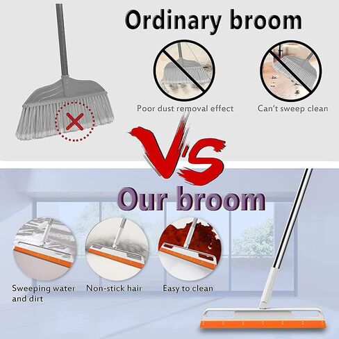 Multifunction Magic Broom Sweeper,Squeeze Silicone Broom Sweeping,Detachable Floor Squeegee Glass Wiper,Pet Hair Remover,Scraping Broom for Bathroom,Window, Bathroom, Kitchen, Tile Cleaning in Saudi Arabia