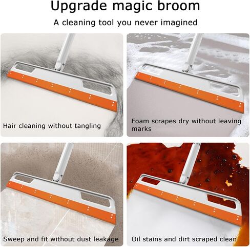 Multifunction Magic Broom Sweeper,Squeeze Silicone Broom Sweeping,Detachable Floor Squeegee Glass Wiper,Pet Hair Remover,Scraping Broom for Bathroom,Window, Bathroom, Kitchen, Tile Cleaning in Saudi Arabia