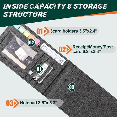 Notebook Cover for Rocketbook Mini Size Compatible with Field Notes Top Spiral Notebook 3.5 x 5.5 Inch - Waterproof Fabric, Multifunctional Organizer with Pen holder, Business Card Holder in Saudi Arabia