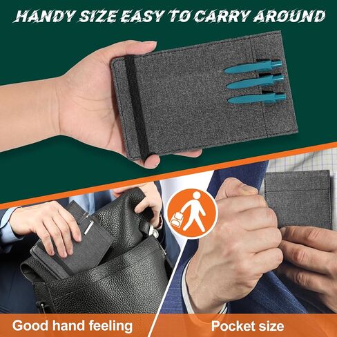 Notebook Cover for Rocketbook Mini Size Compatible with Field Notes Top Spiral Notebook 3.5 x 5.5 Inch - Waterproof Fabric, Multifunctional Organizer with Pen holder, Business Card Holder in Saudi Arabia