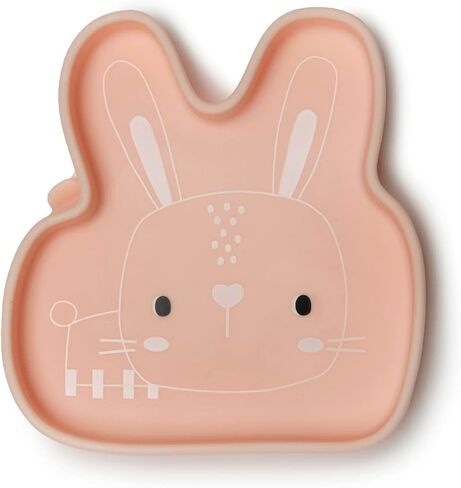 Loulou Lollipop Toddler Silicone Suction Snack Plate, Learning Fork and Spoon Set (Bunny) in Saudi Arabia