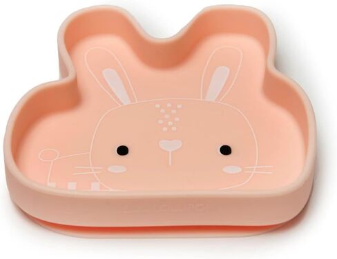 Loulou Lollipop Toddler Silicone Suction Snack Plate, Learning Fork and Spoon Set (Bunny) in Saudi Arabia