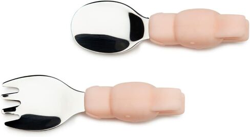 Loulou Lollipop Toddler Silicone Suction Snack Plate, Learning Fork and Spoon Set (Bunny) in Saudi Arabia