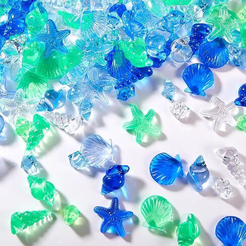 240 Pcs Mini Acrylic Starfish for Crafting Acrylic Sea Shells Conch Ice Rocks Crystals Gem Starfish Decor for Beach Theme Party Vase Filler Table Scatter Aquarium Fish Tank Fountain Wedding in Saudi Arabia