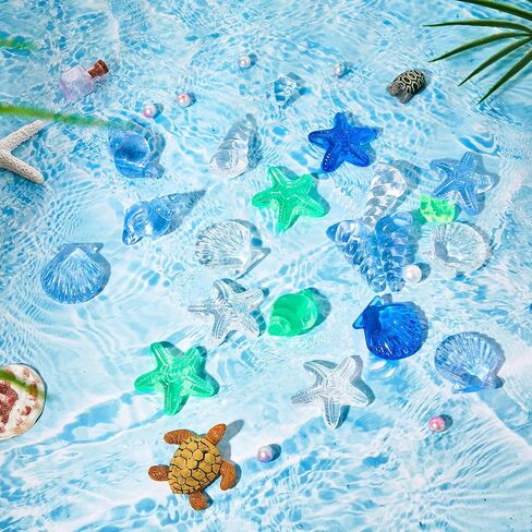 240 Pcs Mini Acrylic Starfish for Crafting Acrylic Sea Shells Conch Ice Rocks Crystals Gem Starfish Decor for Beach Theme Party Vase Filler Table Scatter Aquarium Fish Tank Fountain Wedding in Saudi Arabia