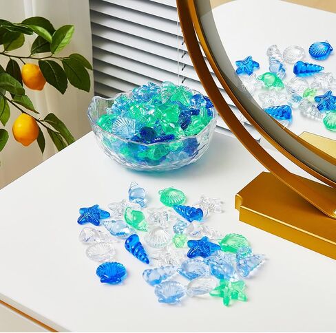 240 Pcs Mini Acrylic Starfish for Crafting Acrylic Sea Shells Conch Ice Rocks Crystals Gem Starfish Decor for Beach Theme Party Vase Filler Table Scatter Aquarium Fish Tank Fountain Wedding in Saudi Arabia