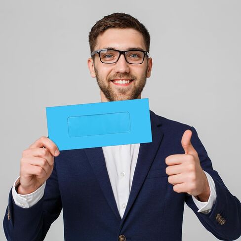 500 Pcs Window Gift Card Envelopes 4 1/8" x 9 1/2" Gift Card Sleeves #10 Colored Envelopes with Clear Window for Gift Cards, Business Cards, Key Cards, and More, 8 Colors in Saudi Arabia