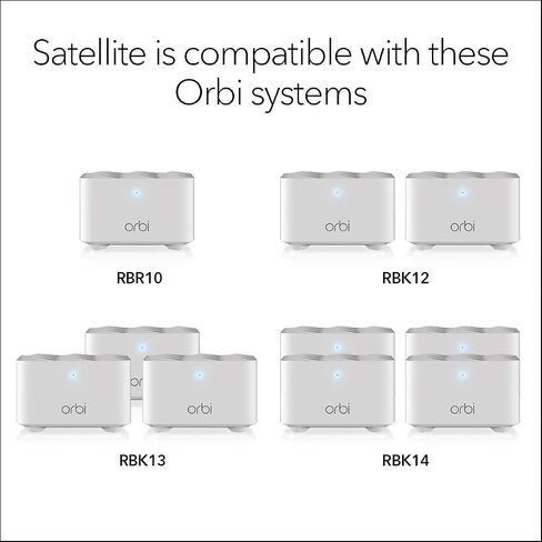 NETGEAR Orbi Mesh WiFi Add-on Satellite - يعمل مع جهاز التوجيه Orbi الخاص بك، أضف ما يصل إلى 1500 قدم مربع، وسرعات تصل إلى 1.2 جيجابت في الثانية (RBS10) (RBS10-100NAS) (متجدد) in Saudi Arabia