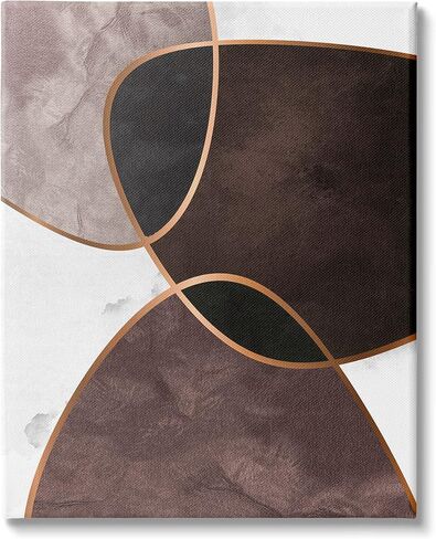 Stupell Industries أشكال ديكو مجردة ذات طبقات متباينة باللون البني الأرجواني، مصممة بواسطة Design Fabrikken Canvas Wall Art، 24 × 30 in Saudi Arabia