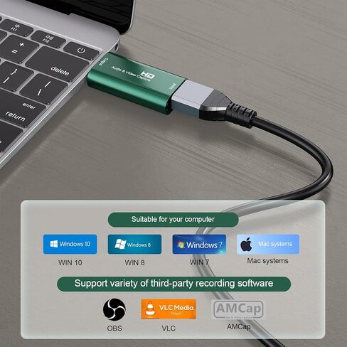 بطاقة التقاط الفيديو، محول التقاط الفيديو الصوتي من HDMI إلى USB 2.0، جهاز التقاط للبث المباشر، والبث، ومؤتمرات الفيديو، والتعليم، والألعاب in Kuwait