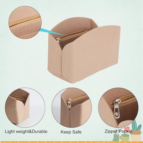 إدراج منظم المحفظة باللون البيج، مقسم على شكل صدفة مع سحاب لحقيبة اليد النسائية، حقيبة داخلية متعددة الأقسام وبطانة داخلية محمولة منظم مرتب لحقيبة اليد in Kuwait