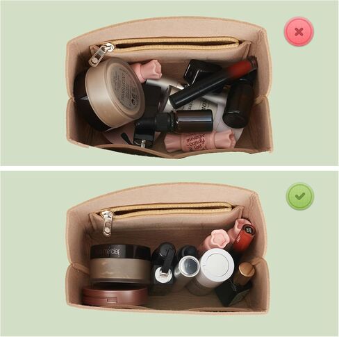 إدراج منظم المحفظة باللون البيج، مقسم على شكل صدفة مع سحاب لحقيبة اليد النسائية، حقيبة داخلية متعددة الأقسام وبطانة داخلية محمولة منظم مرتب لحقيبة اليد in Kuwait