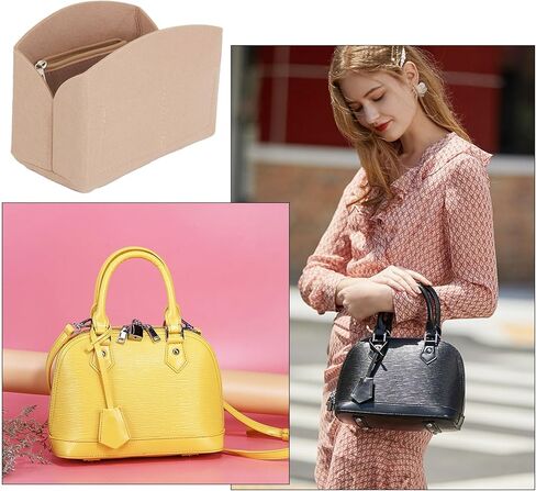 إدراج منظم المحفظة باللون البيج، مقسم على شكل صدفة مع سحاب لحقيبة اليد النسائية، حقيبة داخلية متعددة الأقسام وبطانة داخلية محمولة منظم مرتب لحقيبة اليد in Kuwait